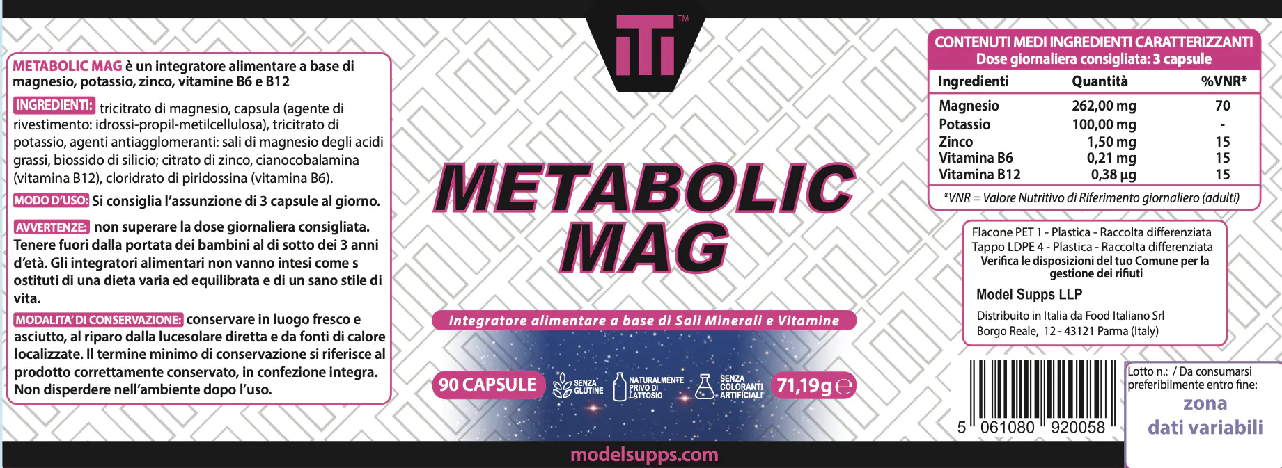 Ingredienti Metaboli Mag Caps